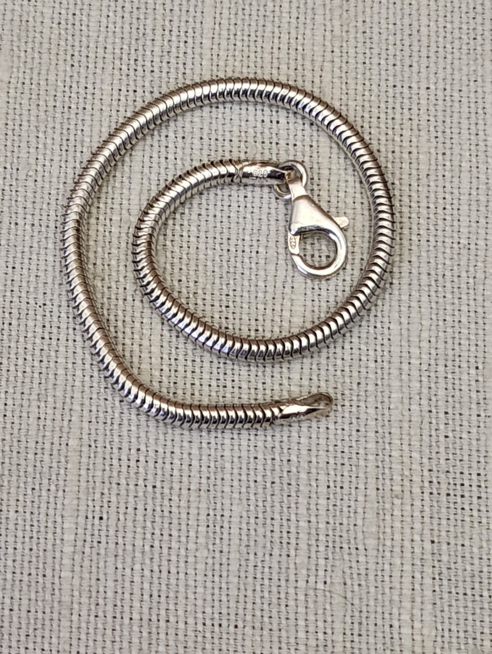 7.5" Sterling Silver Snake Chain Bracelet IBB
